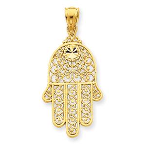Gold Classics(tm) 14kt. Gold Filigree Chamseh Pendant