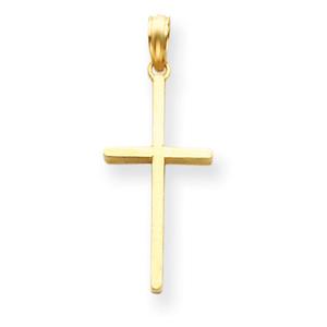 Unisex Gold Classics(tm) 14kt. Thin Polished Cross Pendant