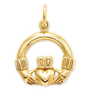 Unisex Gold Classics(tm) 14kt. Yellow Gold Claddagh Pendant