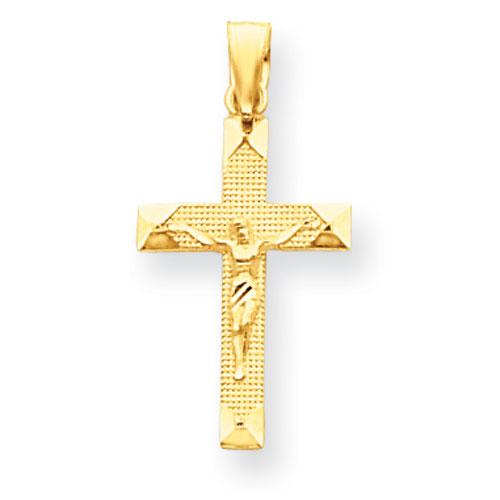 Unisex Gold Classics(tm) Diamond Cut Crucifix Pendant