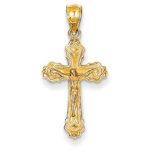 Unisex Gold Classics(tm) 14kt. Small Jesus & Crucifix Pendant