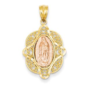 Unisex Gold Classics(tm) Two Tone Virgin Mary Pendant