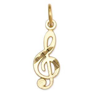 Gold Classics(tm) 14kt. Treble Clef Charm