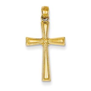 Gold Classics(tm) Yellow Gold Diamond Cut X Cross