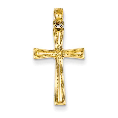 Gold Classics(tm) Yellow Gold Diamond Cut X Cross
