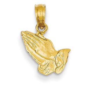 Unisex Gold Classics(tm) 14kt. Gold Praying Hands Pendant