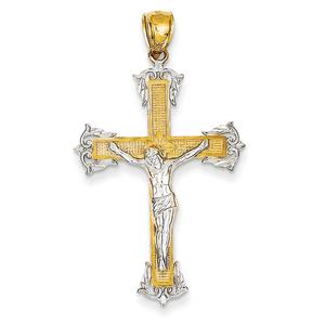Gold Classics(tm) 14kt. Two-Tone Crucifix Pendant