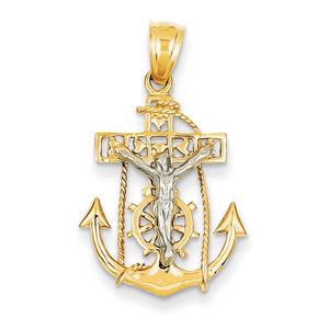 Unisex Gold Classics(tm) 14kt. Mariner's Cross Pendant