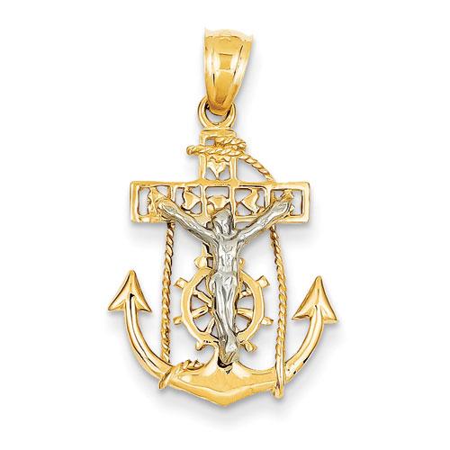 Unisex Gold Classics(tm) 14kt. Mariner's Cross Pendant
