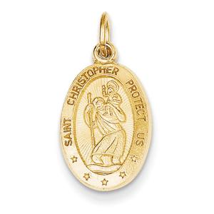 Gold Classics(tm) 14kt. Gold St. Christopher Charm