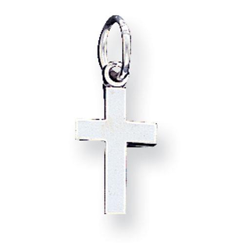 Gold Classics(tm) White Gold Cross Charm