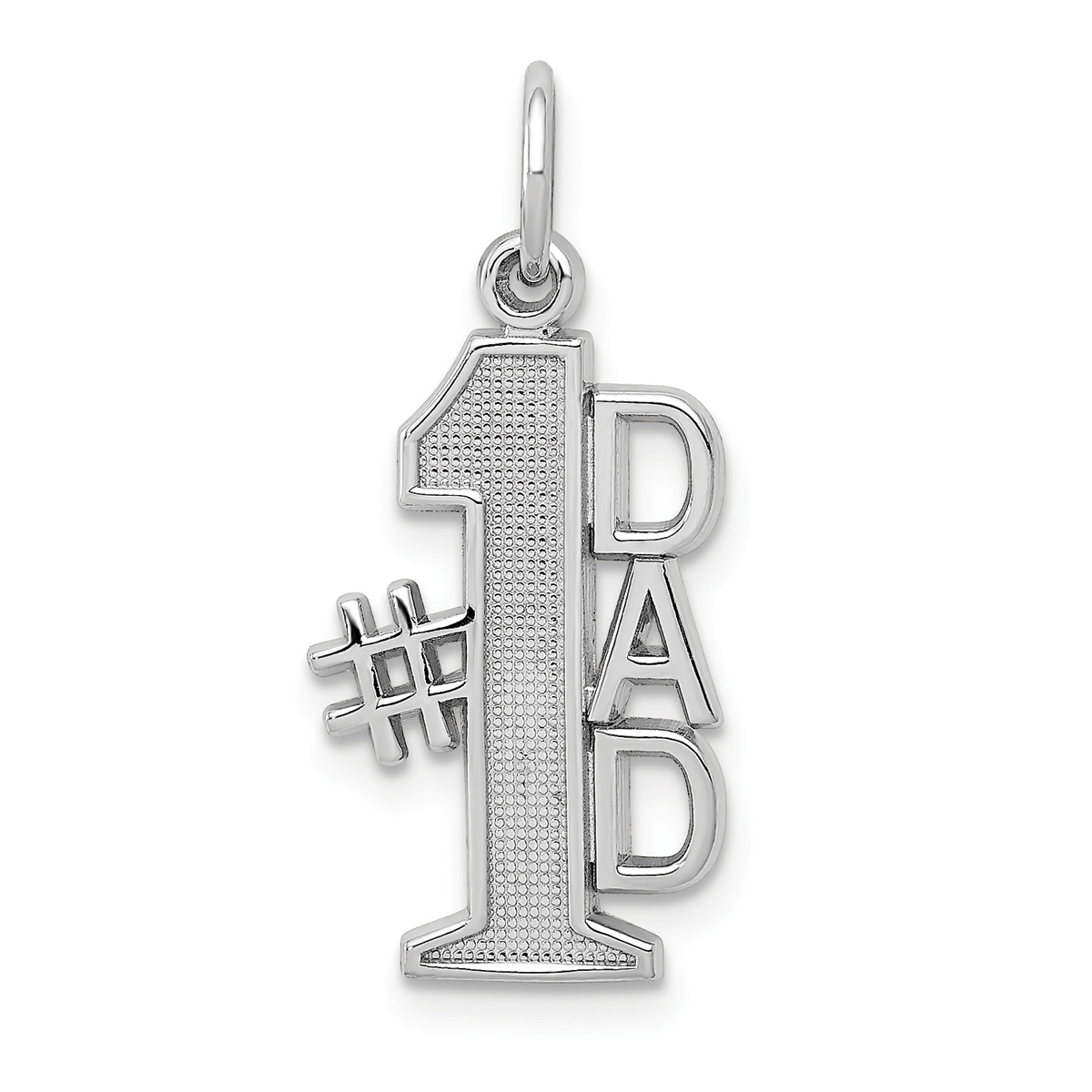 Mens Gold Classics(tm) 14kt. White Gold Polished #1 DAD Charm