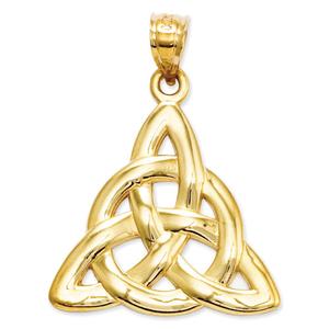 Unisex Gold Classics(tm) 14kt. Yellow Gold Trinity Pendant