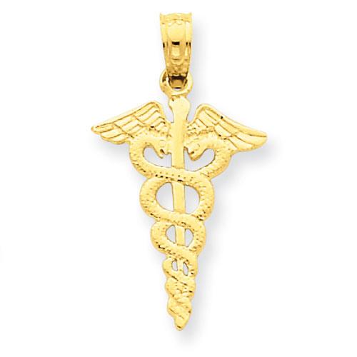 Unisex Gold Classics(tm) 14kt. Caduceus Pendant