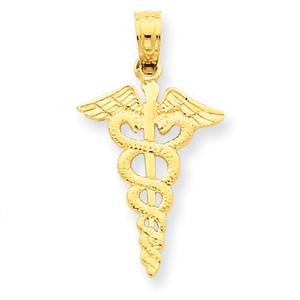 Unisex Gold Classics(tm) 14kt. Caduceus Pendant