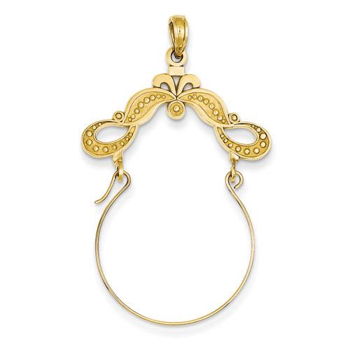 Gold Classics(tm) 14kt. Decorated Ribbon Charm Holder