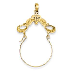 Gold Classics(tm) 14kt. Decorated Ribbon Charm Holder