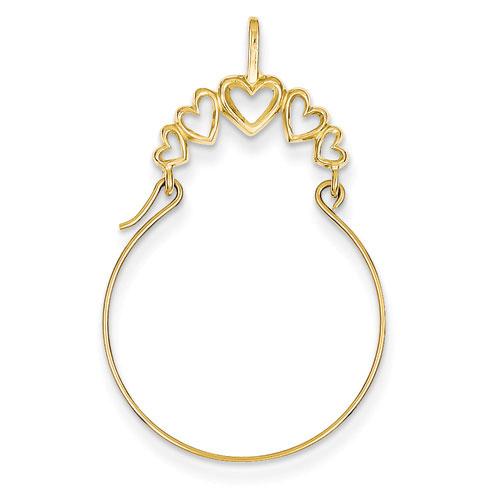 Gold Classics(tm) 14kt. Polished 5 Heart Charm Holder