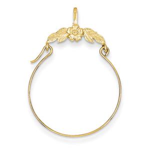 Gold Classics(tm) 14kt. Polished Floral Charm Holder