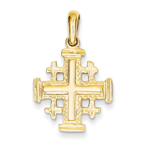 Unisex Gold Classics(tm) Yellow Gold Jerusalem Cross Pendant