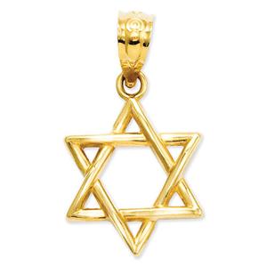 Unisex Gold Classics(tm) 14kt. Polished Star of David Pendant