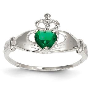 Gold Classics(tm) May Birthstone Claddagh Heart Ring