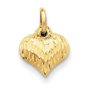 Gold Classics(tm) 14kt. Diamond-Cut Puffed Heart Charm