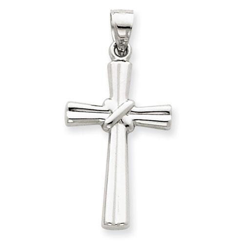 14kt. White Gold Hollow Cross Pendant