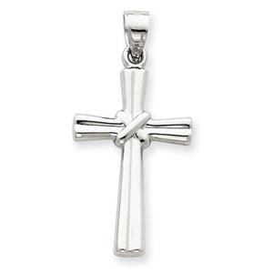 14kt. White Gold Hollow Cross Pendant
