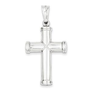 Unisex 14kt. White Gold Hollow Cross Pendant