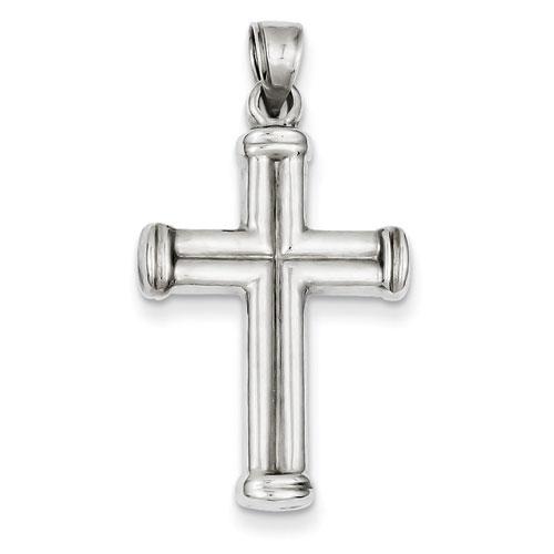 Unisex Gold Classics(tm) White Gold Hollow Cross