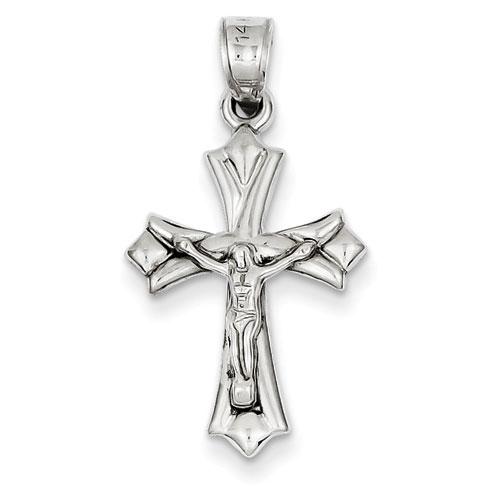 14kt. White Gold Reversible Crucifix