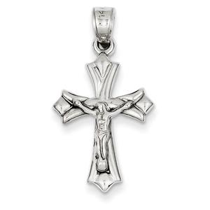 14kt. White Gold Reversible Crucifix