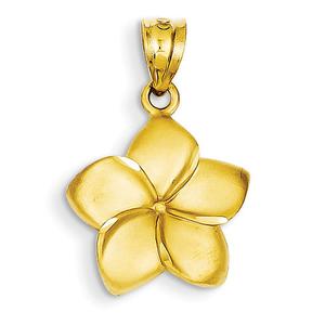 Gold Classics(tm) 14kt. Gold Plumeria Floral Pendant