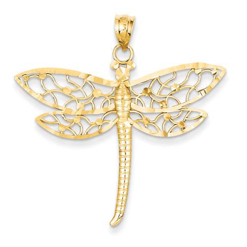 Gold Classics(tm) 14kt. Diamond Cut Dragonfly Pendant
