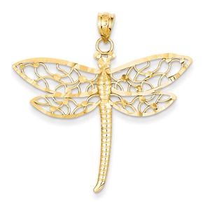 Gold Classics(tm) 14kt. Diamond Cut Dragonfly Pendant