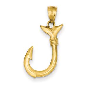 Gold Classics(tm) 14kt. Whale Tail Hook Pendant