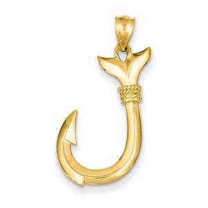 Gold Classics(tm) Whale Tail Hook Pendant