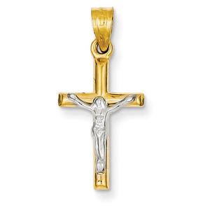 Unisex Gold Classics(tm) Two Tone Hollow Crucifix Pendant