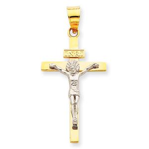 Unisex Gold Classics(tm) INRI Two Tone Crucifix Pendant