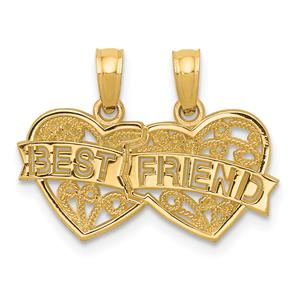 Gold Classics(tm) 14kt. Best Friend Break Apart Heart Pendant