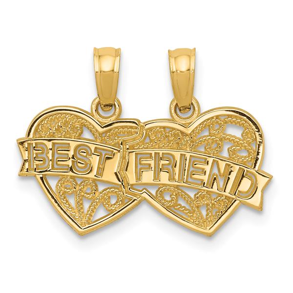 Gold Classics(tm) 14kt. Best Friend Break Apart Heart Pendant