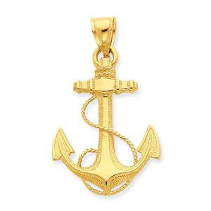 Gold Classics(tm) 14k. 2-D Anchor & Rope Pendant