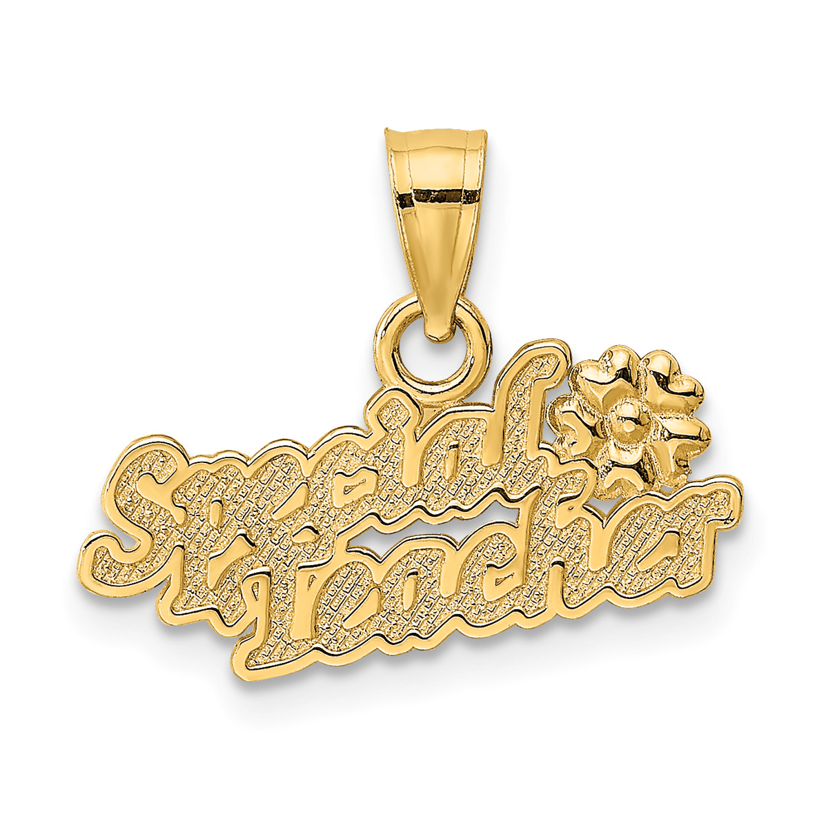 Gold Classics(tm) 14kt. Gold Special Teacher With Flower Charm