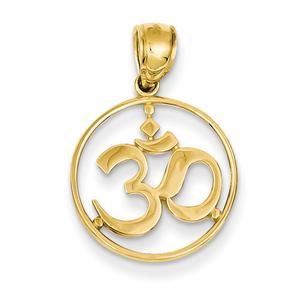 Gold Classics(tm) 14kt. Round Frame Yoga Symbol Pendant
