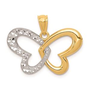 Gold Classics(tm) 14kt. Gold & Rhodium Butterfly Pendant