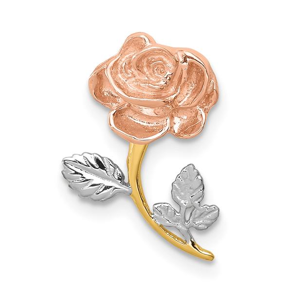 Gold Classics(tm) 14kt. Two-Tone Polished Rose Chain Slide