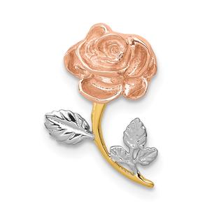Gold Classics(tm) 14kt. Two-Tone Polished Rose Chain Slide