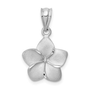Gold Classics(tm) 14kt. Diamond Cut Plumeria Pendant