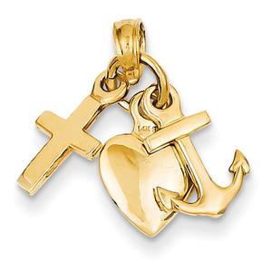 Gold Classics(tm) 14kt. Gold Faith Hope & Charity Charm